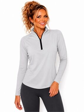Real Essentials Gray Quarter Zip Athletic Pullover SIZE MEDIUM